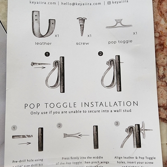 Navy Sheer Curtain Set with Wooden Tiebacks & Leather Curtain Rod Holders - Picture 9 of 9